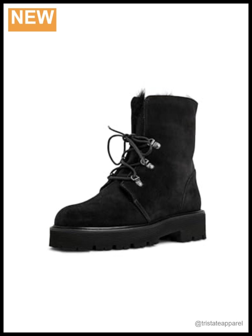 Lace Up Lug Sole Ankle Hiking Boots Suede